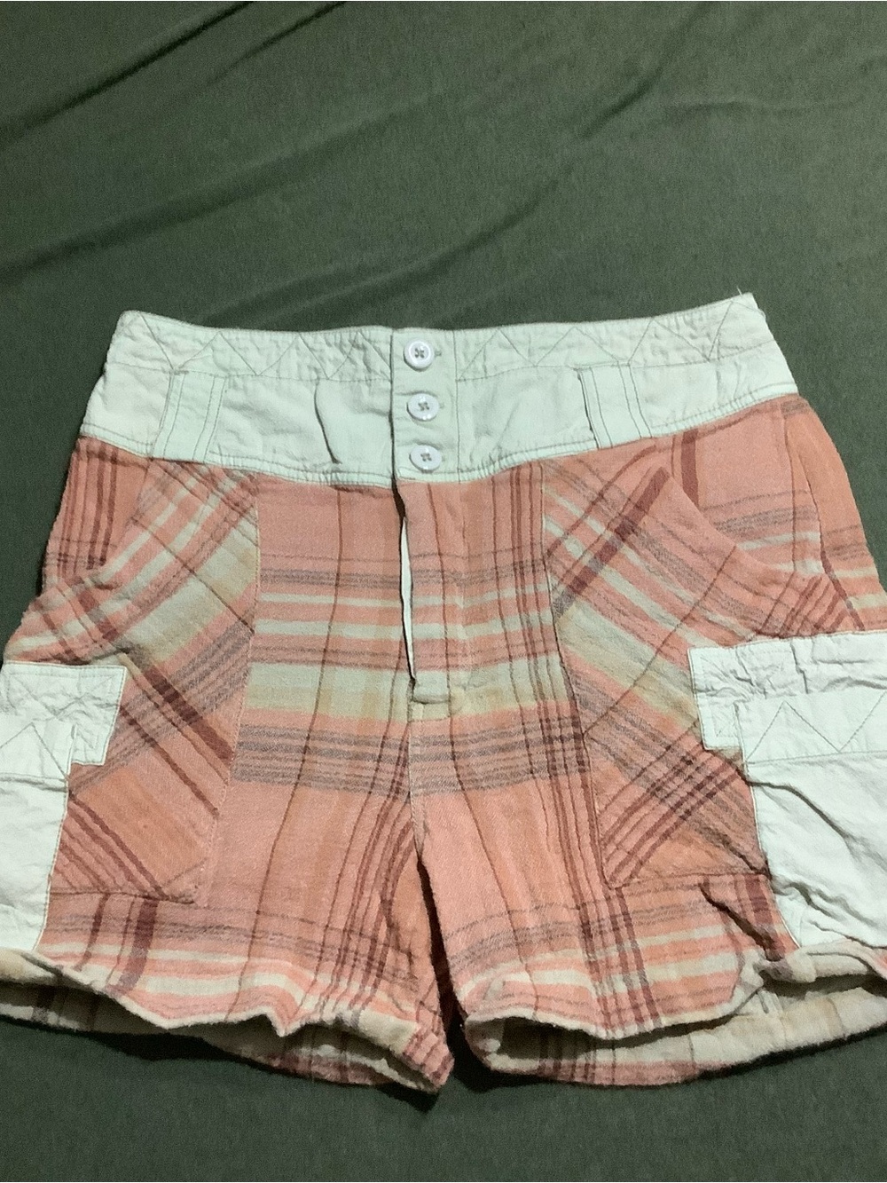 Free People Plaid Cargo Shorts